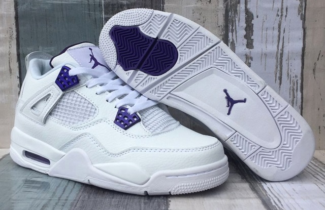 Women Air Jordan 4 Cement Court Purple [Women Cheap Jordans 4 51]